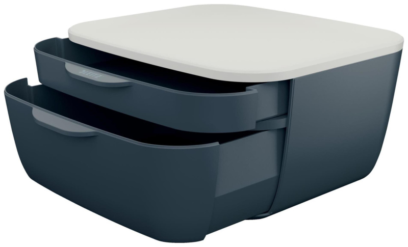 Zásuvkový box Leitz Cosy - dvouzásuvkový, sametově šedá