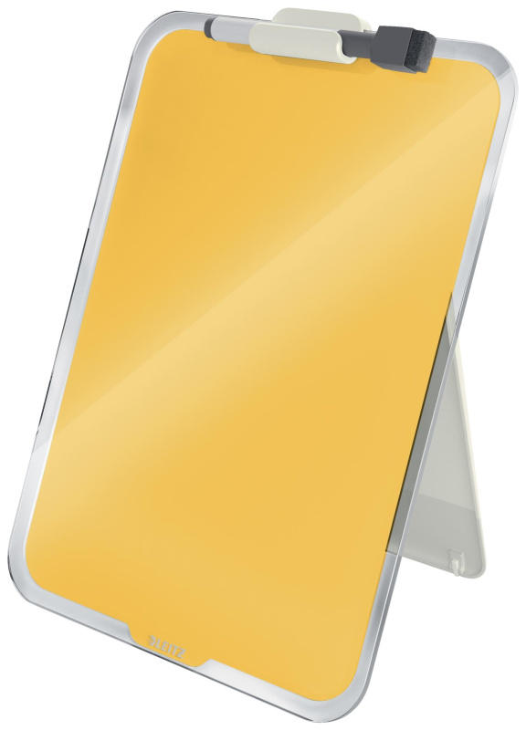 Stolní tabulka na psaní Leitz Cosy, skleněná, teplá žlutá
