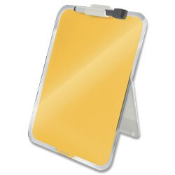 Stolní tabulka na psaní Leitz Cosy, skleněná, teplá žlutá