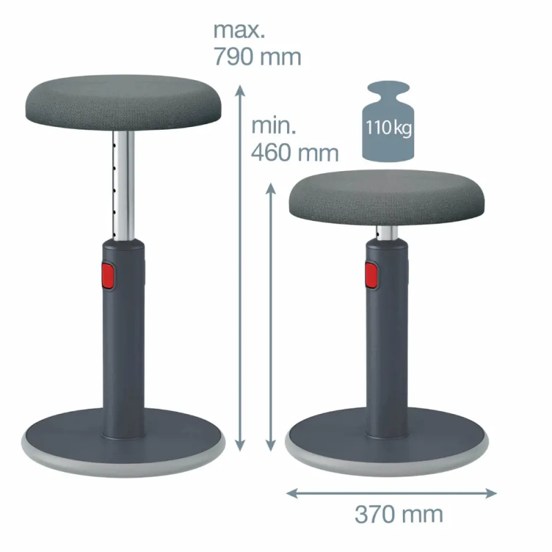Balanční židle Leitz ERGO Cosy Stool - sametově šedá