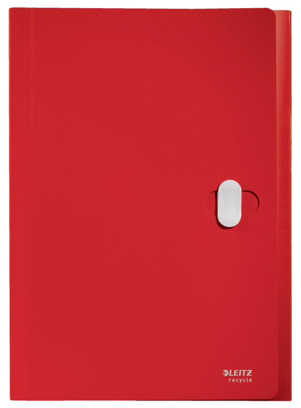Aktovka s přihrádkami Leitz RECYCLE - A4, ekologická, 5 přihrádek, červená