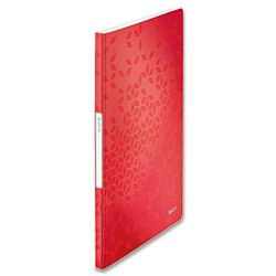 Katalogová kniha Leitz WOW - A4, 20 kapes, červená