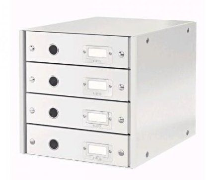 Zásuvkový box Leitz Click&Store WOW WOW - 4 zásuvky, bílá