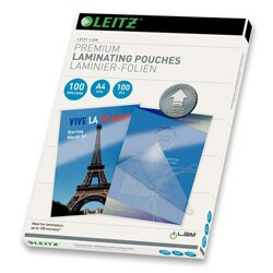 Laminovací kapsy Leitz - A4, 2x 100 mikronů, čiré, 100 ks