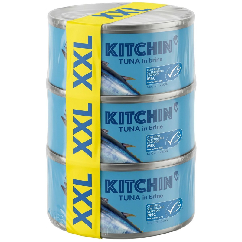 Kitchin Tuňák celý v přírodním nálevu 3×150 g
