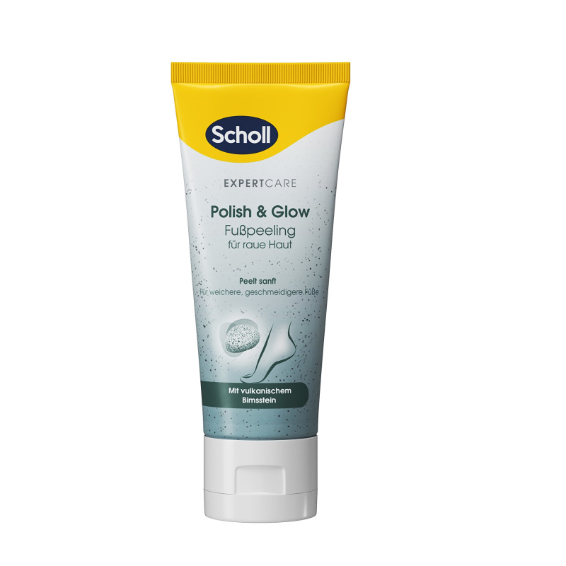 Scholl Foot Cream Polish & Glow exfoliační peeling na nohy 75 ml