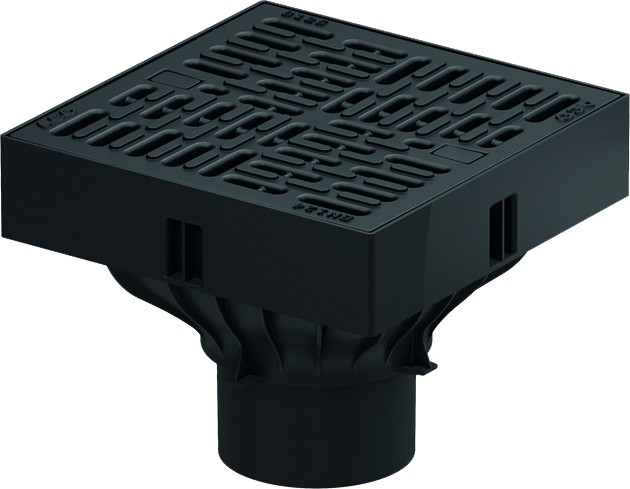 Vpust dvorní s plastovým roštem ACO Self XtraPoint 250×250 mm