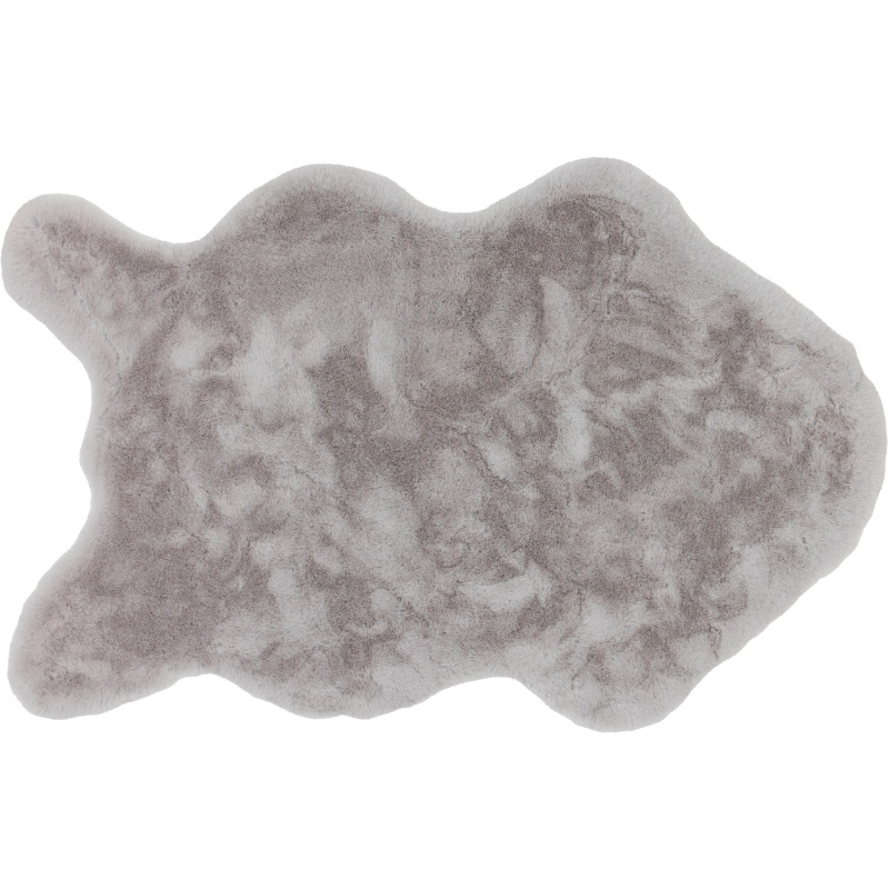 Schöner Wohnen Umělá kožešina Tender, tvarovaná, stříbrná, 60 x 90 cm