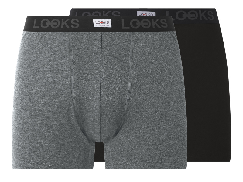 Looks by Wolfgang Joop Pánské boxerky, 2 kusy (černá/antracitová, L)