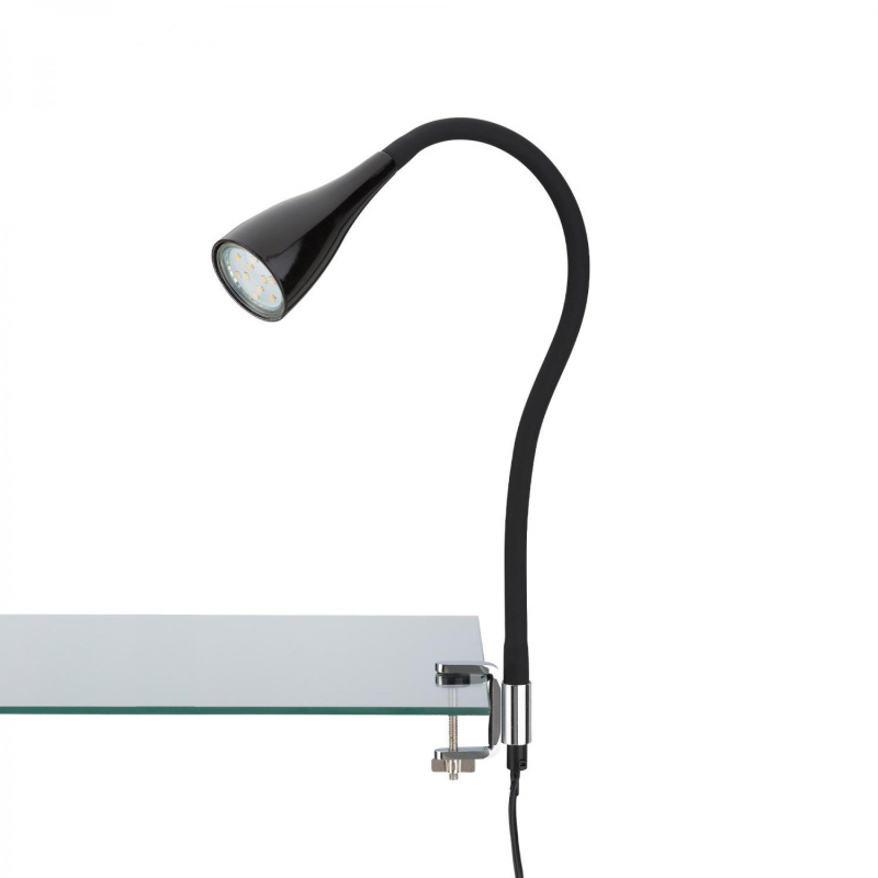 Lampa Briloner se svorkou a flexibilním ramenem - GU10, v.60 cm Barva: Černá