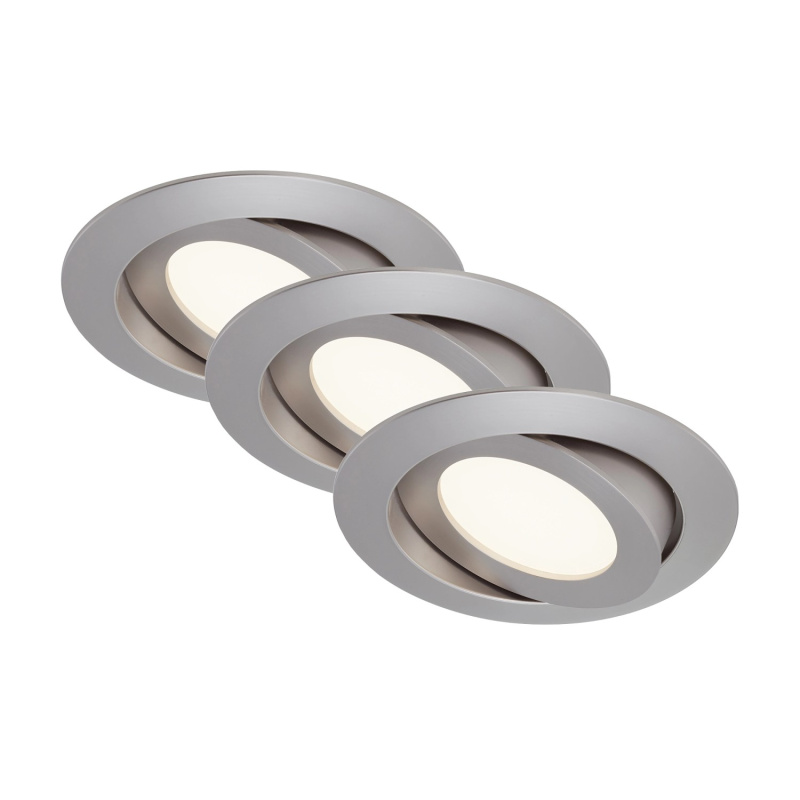 Briloner Sada 3 ks vestavných LED svítidel nikl otočná V: 3 cm průměr: 10,6 cm,