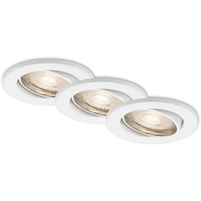 BRILONER Vestavné LED svítidlo bílá, GU10 5W 460lm 3000K pr. 86 x 70 mm, 3 ks