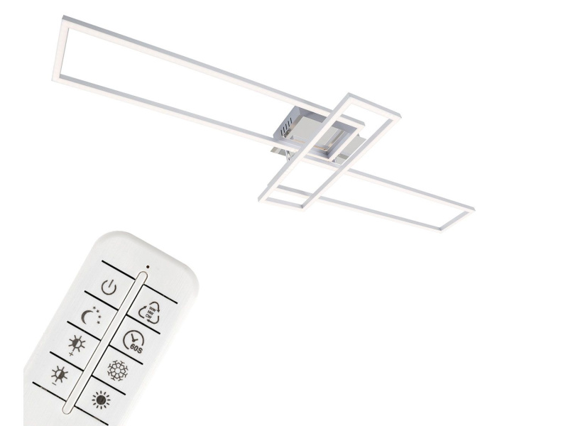 Briloner Designové stropní LED svítidlo (3násobný obdélníkový (chrom))