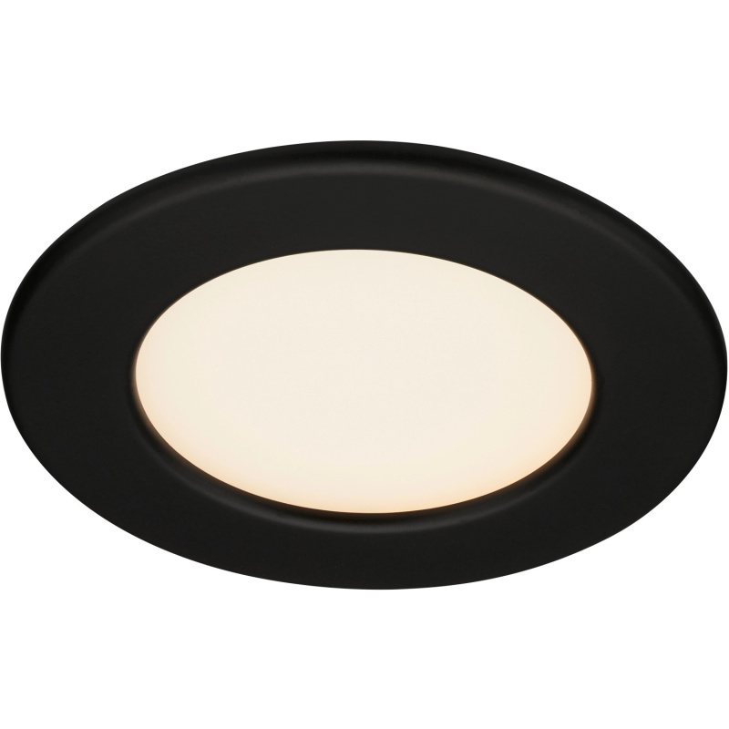 Brilo Vestavné LED svítidlo Thin 1 ks, matná černá, pr. 115 mm