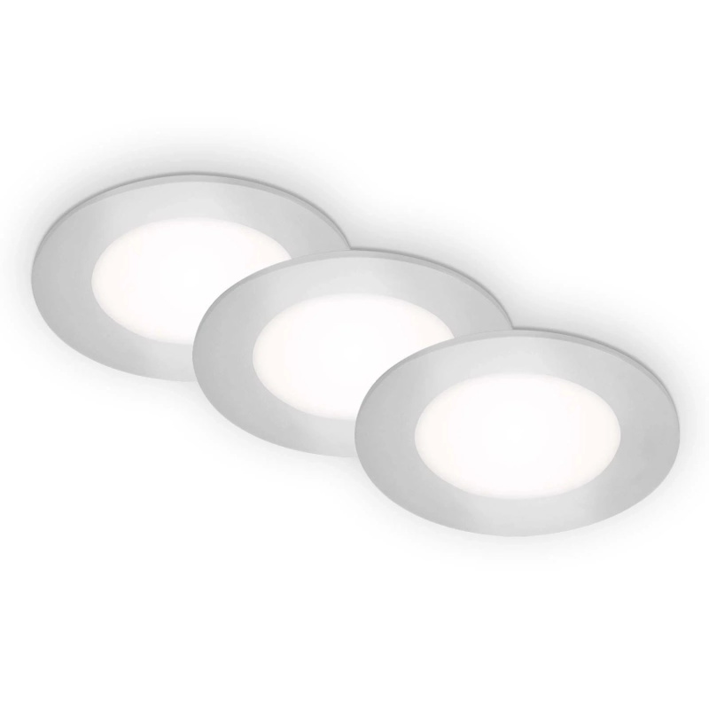 Briloner Vestavné bodové svítidlo LED 9W 350lm 4000K chrom pr. 86 x 30 mm, 3 ks