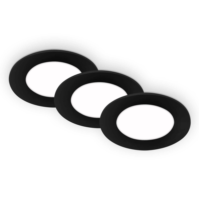 Briloner Vestavné bodové svítidlo LED 9W 350lm 4000K černé pr. 86 x 30 mm, 3 ks