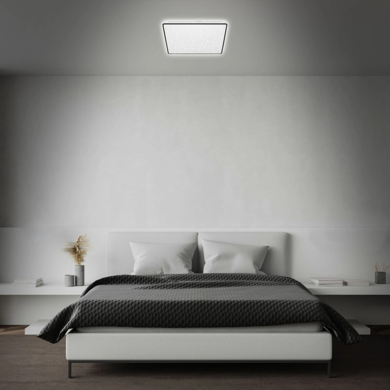 Brilo Stropní LED svítidlo Lino, 24 W, 2800 lm, 4000 K, černá, 37 x 37 cm