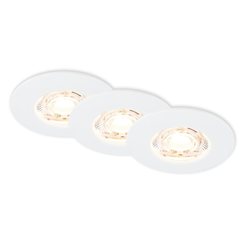 BRILONER Vestavné LED svítidlo bílé 3,6W 350lm 3000K IP44 pr. 65x25 mm, 3 ks