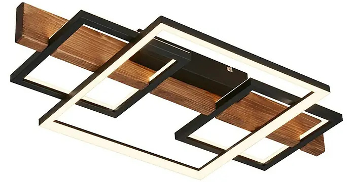 LED stropní svítidlo Briloner Cadre / 32 W / 3200 lm / 3000 K / černá/dekor dřeva Varianta: ivi1