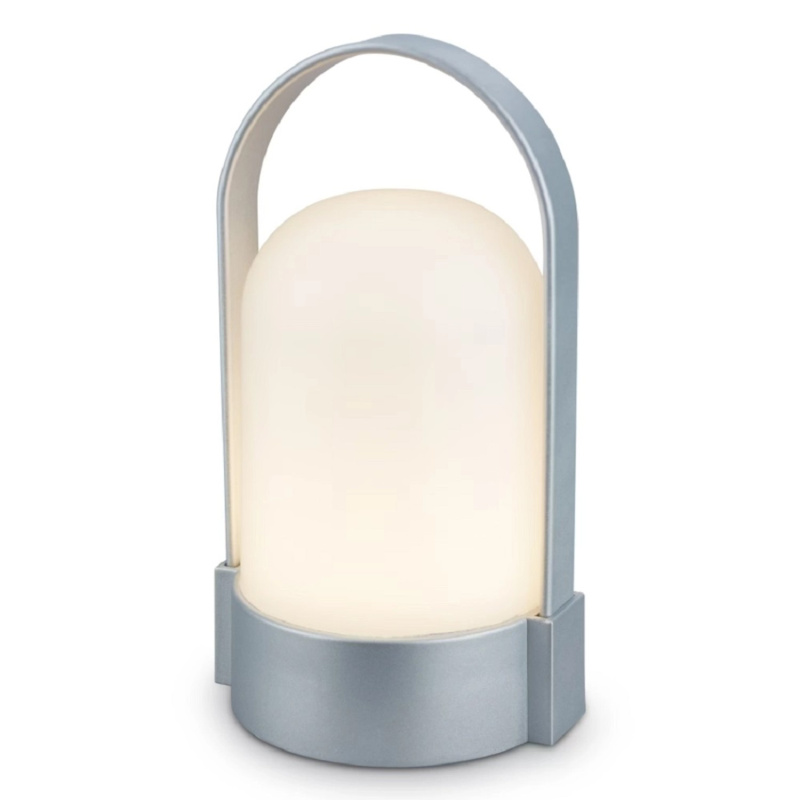 BRILO Aku nabíjecí stolní lampa Asa chromová matná 1W 50lm 3000K pr. 85 x 155 mm