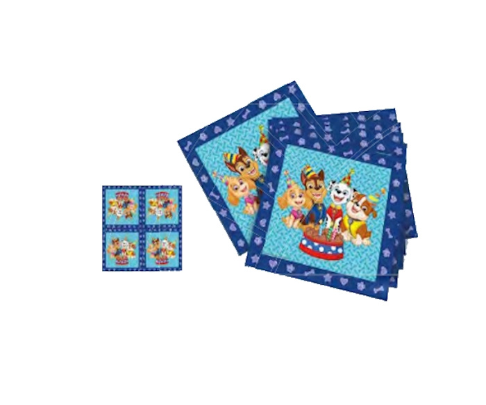 Paw Patrol modré ubrousky 33 × 33 cm, 3vrstvé (20 ks)
