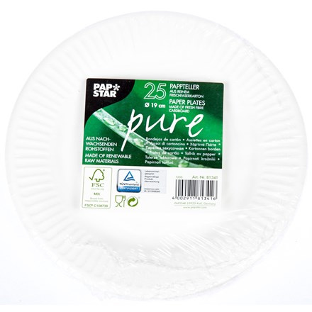 PAP STAR Tácek Pure 19 cm papírový 25 ks