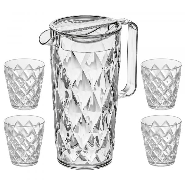 Džbánek a 4 skleničky Koziol CRYSTAL