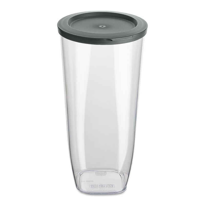 Dóza na sypké potraviny CONNECT, plastová, 2000 ml, antracitové víko, KOZIOL transparentní