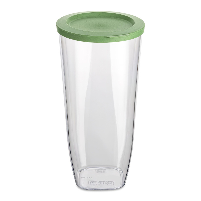 Dóza na sypké potraviny CONNECT, plastová, 2000 ml, zelené víko, KOZIOL zelená