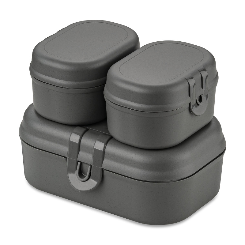 Lunchbox PASCAL READY MINI, sada 3 nádob, KOZIOL antracitový