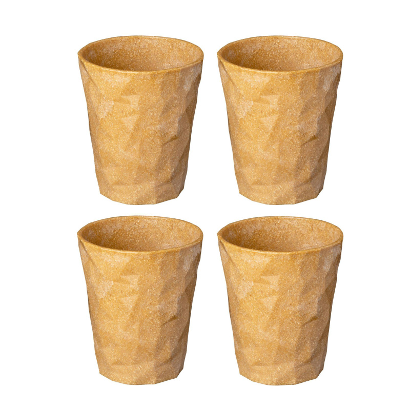 Plastové hrnky CLUB S 2,0, 250 ml, 4 ks, hnědé, KOZIOL hnědý