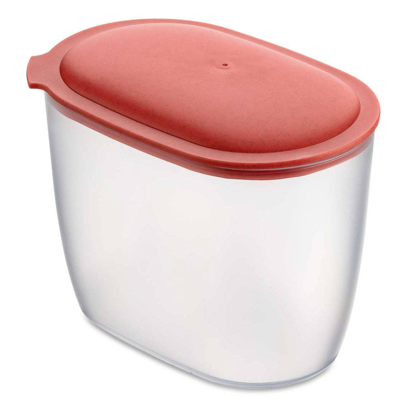 Dóza na potraviny s červeným víkem OVAL, 1,4 L, KOZIOL červený