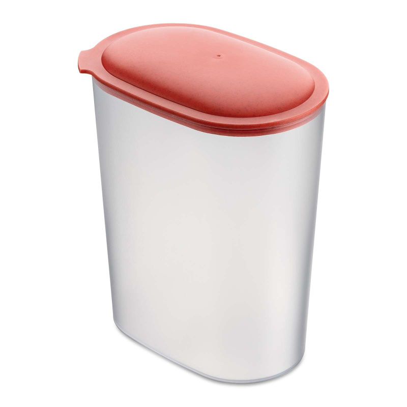 Dóza na potraviny OVAL, červené víko, 2,5 L, KOZIOL červený