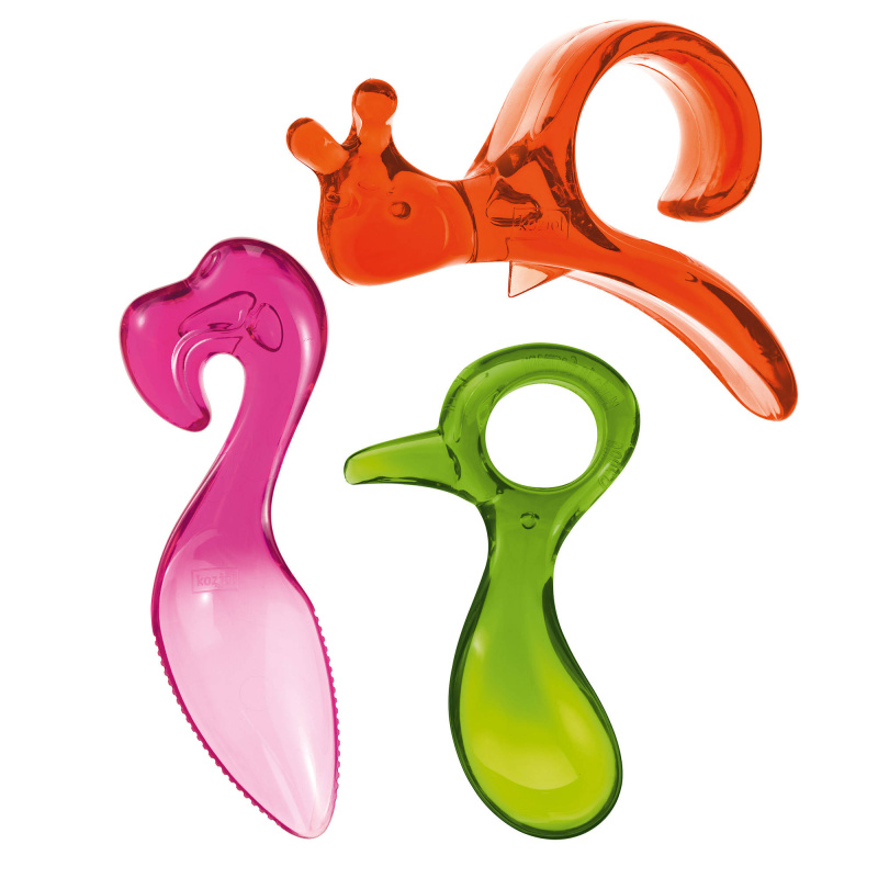 Sestava ENERGY-TOOLS: škrabka, 2x lžíce - 3 kusy, KOZIOL vícebarevná