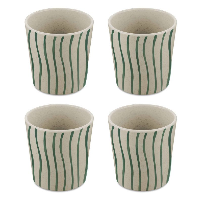 Sada 4 hrnků Koziol MONSTERA STRIPES