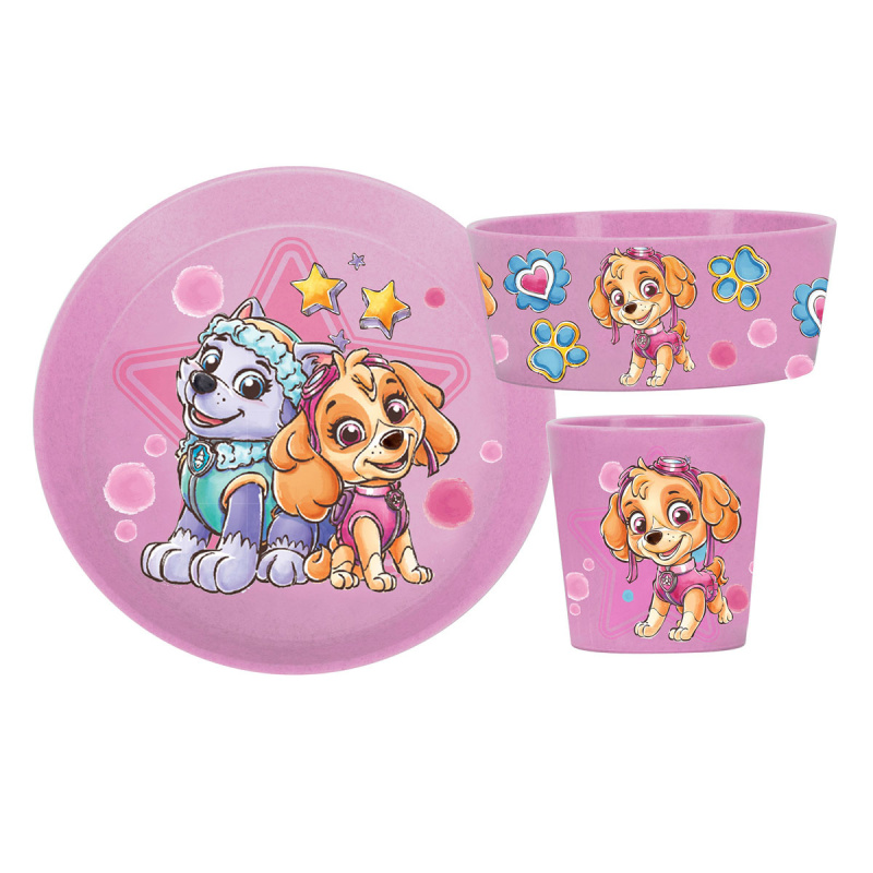 Koziol dětský jídelní set PAW PATROL růžový 3 ks vícebarevný