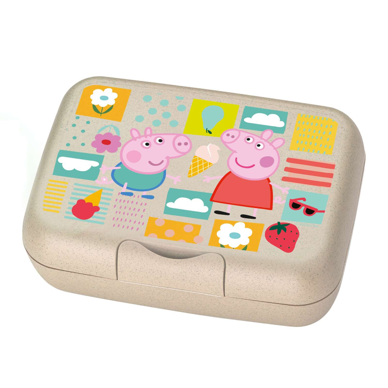 Svačinový box CANDY L PRASÁTKO PEPPA, z organického materiálu, KOZIOL béžová