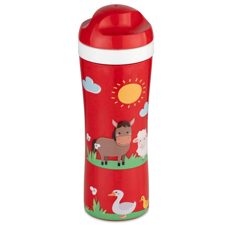 Dětská láhev na vodu, OASE, 425 ml, červená, KOZIOL červená