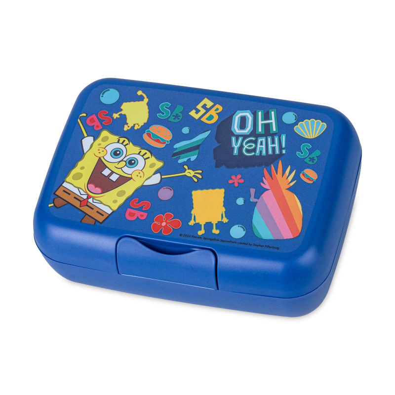 Svačinový box s malou nádobou Candy L Spongebob v kalhotách, KOZIOL modrý
