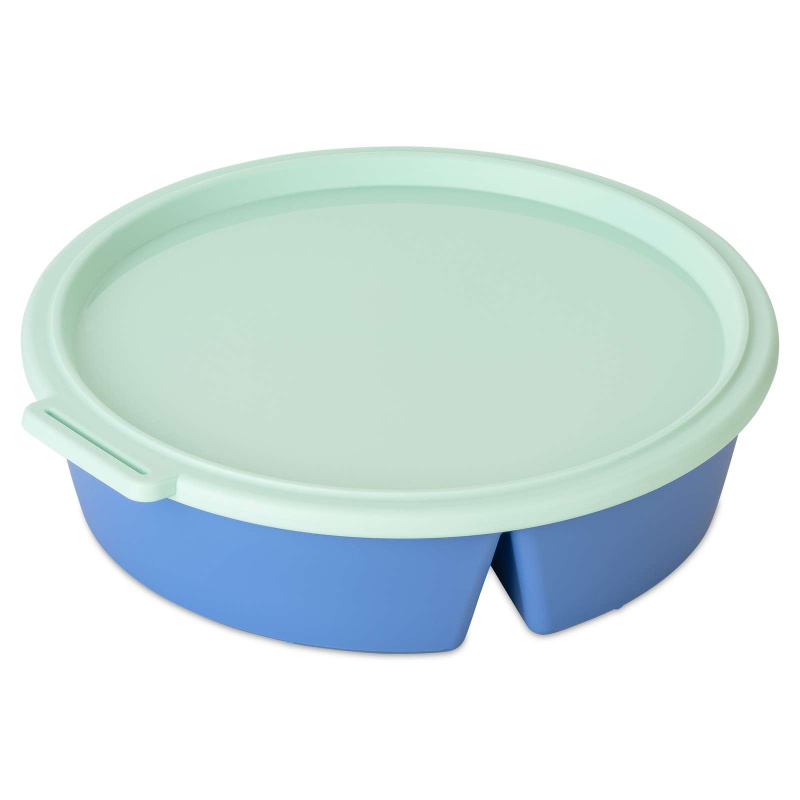 Miska s víkem NORA BOX, dělená, modrá, 1,1 l, KOZIOL modrý