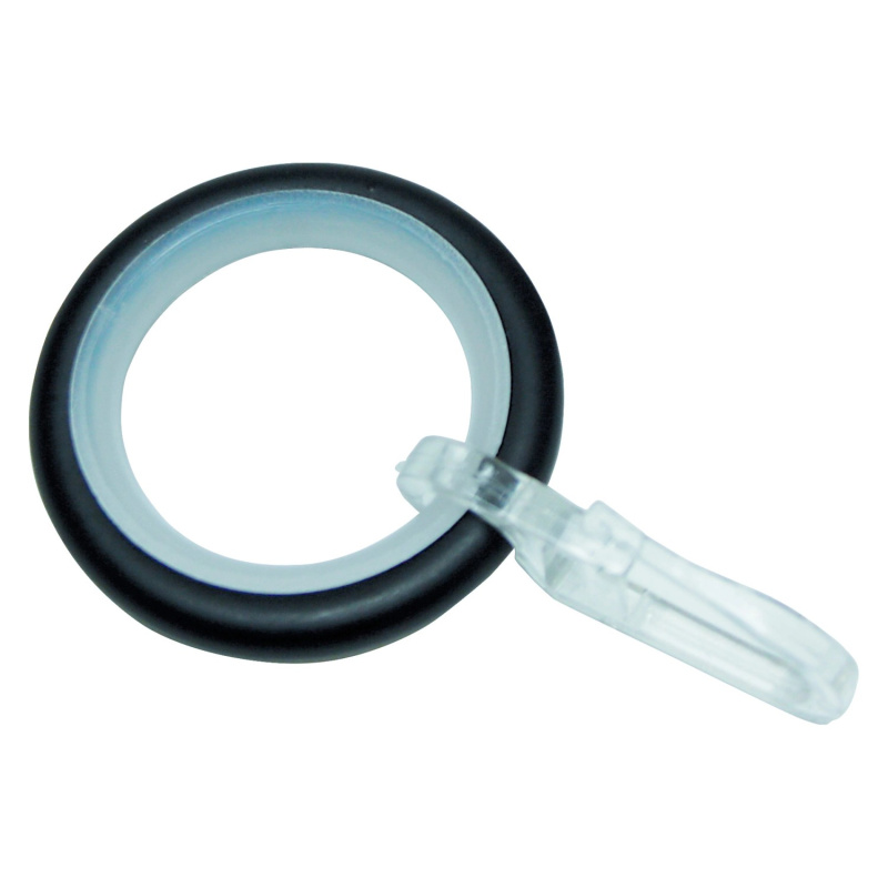 Gardinia Kroužky Memphis s kluznou vložkou černé