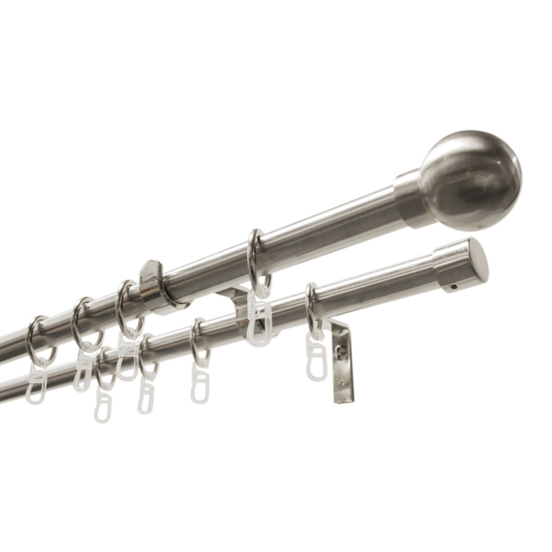 Gardinia Záclonová souprava Kugel vzhled nerezové oceli 120 cm - 210 cm