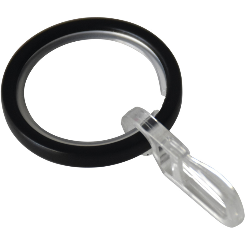 Gardinia Zácl. kroužky s kluznou vložkou Chicago. černé matné, 10 ks, pr. 2 cm