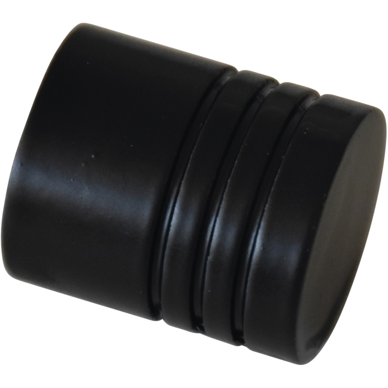 Gardinia Koncovka válec Chicago, černá matná, 2 ks, pr. 2 cm