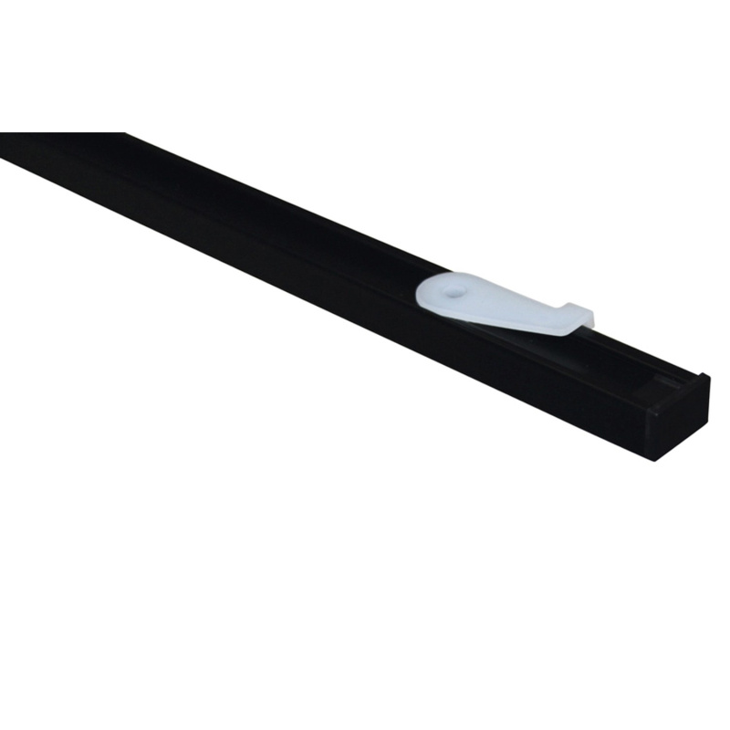 Gardinia Sada záclonových kolejniček Lucy 1drážková, černá matná, hliník, 160 cm