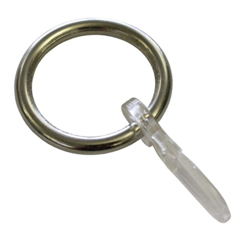 Gardinia Záclonové kroužky s háčky na záclony nerezové pr. 27/35 x 4 mm, 6 ks