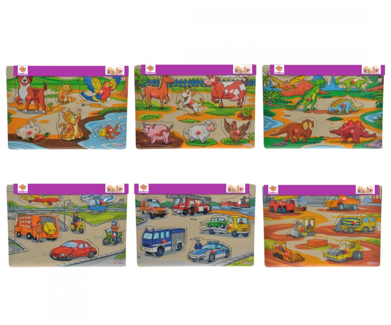 Vkládací puzzle Eichhorn (assort zvířata/vozidla) - 1 kus