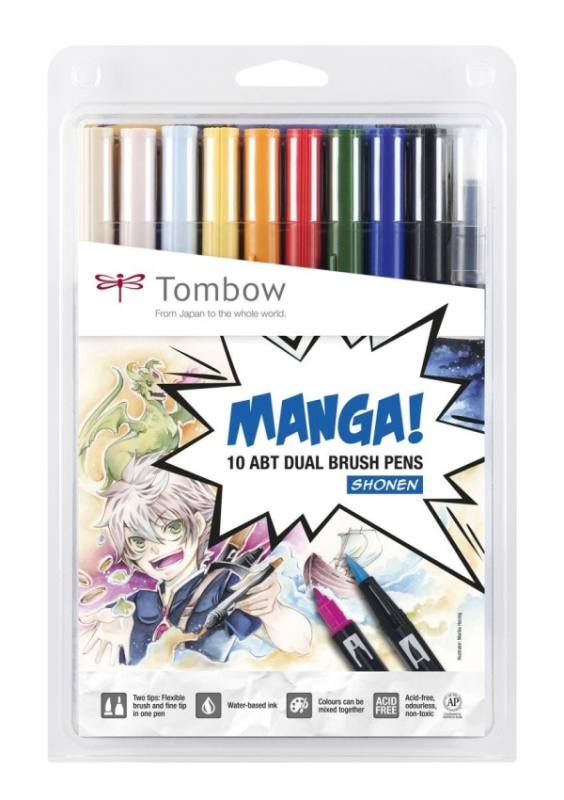 Tombow Oboustranný štětcový fix ABT - Manga Shonen 10 ks KALIA paper, s.r.o.