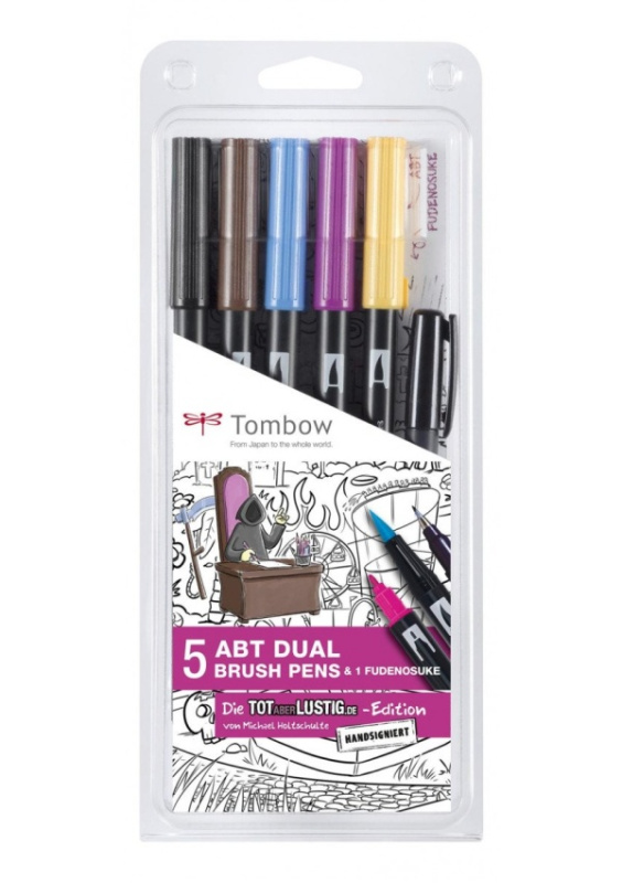 Tombow Oboustranný štětcový fix ABT - speciální komiksová edice 5 ks ABT + 1 ks Fudenosuke KALIA paper, s.r.o.