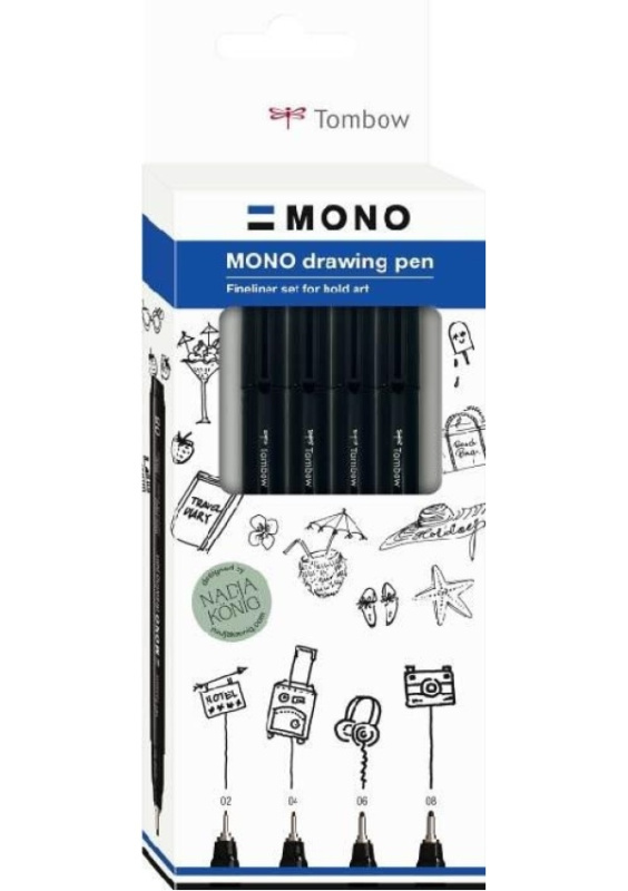 Tombow Fineliner MONO drawing pen - sada Fine 4ks KALIA paper, s.r.o.